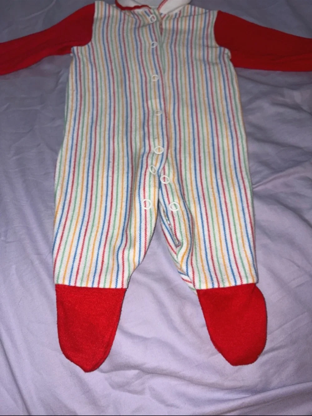 Vintage 1980s-1990s Carter's Rainbow Striped Footie Pajamas